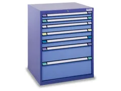 ladekast HxBxD 800x605x695mm 7laden slot RAL7035 front RAL7035