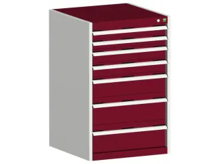 ladekast HxBxD 1000x650x525mm 7laden romp RAL7035 front RAL3004 - 1