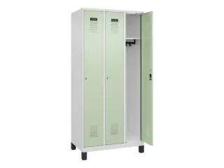 locker,HxBxD 1950x900x500mm,3vak,vak B 300mm,cil.-slot,voeten - 2