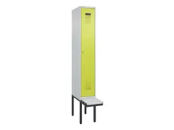 locker met bank,voor scheiding van kleding,HxBxD 2120x300x815mm,1vak