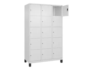 lockerkast,HxBxD 1950x1200x500mm,3x5vakken,vak B 400mm,cil.-slot - 1