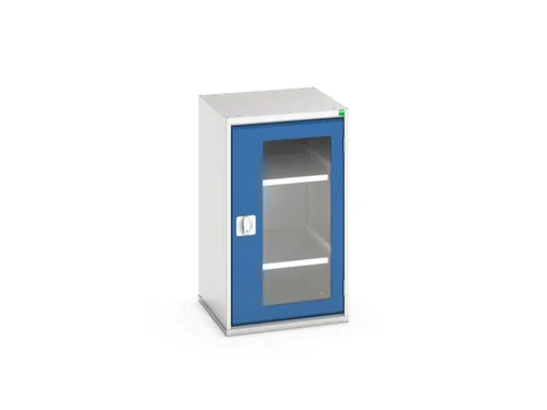 vitrinekast 900x525x550mm 2xStalen bodem romp RAL7035 front RAL5010