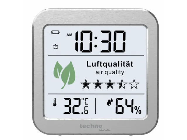 CO2-meter Technoline WL 1020 82x82x25mm zilver