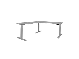 Elektrisch Hoekbureau Dextro Plus 200x200cm Frame Alu Blad Logan Grijs - 1