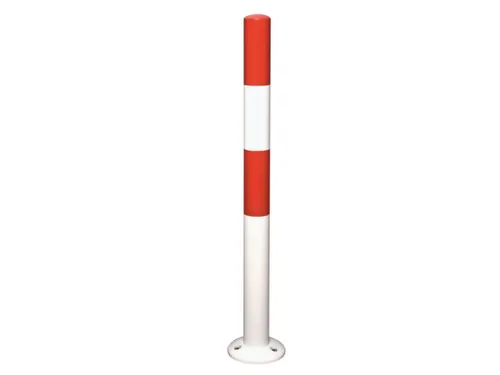 Afzetpaal Om In Te Draaien Ronde Buis D 76Mm H 1 03M Wit/rood