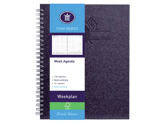 Agenda 2027 Ryam Weekplan Wire-o 7d/2p zwart