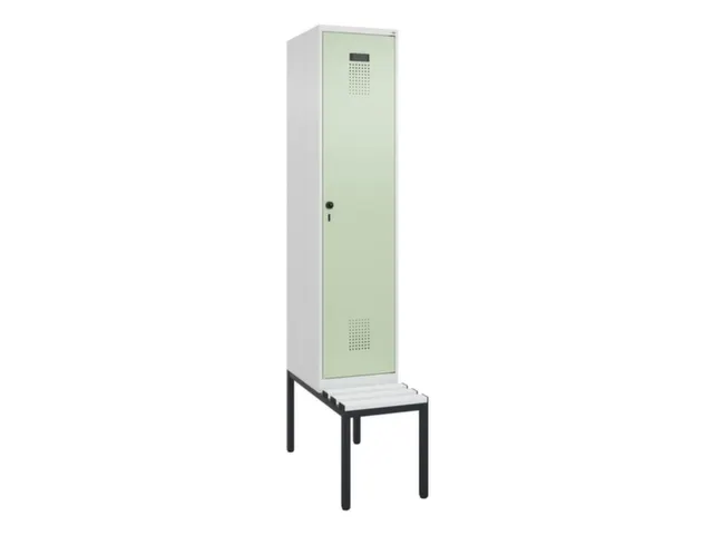 locker met bank,voor scheiding van kleding,HxBxD 2120x400x815mm,1vak
