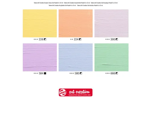 Acrylverf Talens Art Creation pastel assorti 6 tubes à 12ml