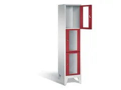 lockerkast 1850x420x500mm 1x3 vakken Cilinderslot Poten, RAL3003