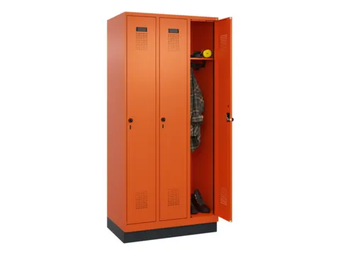 locker,HxBxD 1950x900x500mm,3vak,vak B 300mm,draaigrendel,sokkel