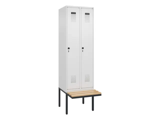 locker met bank,voor scheiding van kleding,HxBxD 2120x600x815mm,2vak
