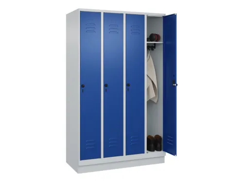 locker,HxBxD 1950x1200x500mm,4vak,vak B 300mm,draaigrendel,sokkel