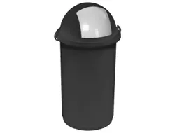 Afvalverzamelaar Kunststof 50 Liter Inworpklep Zilver Behuizing Grijs