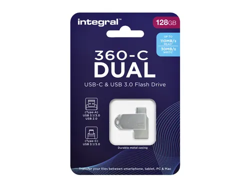USB stick 3.0 Integral USB-360-C Dual USB-A 128GB