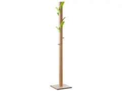 Staande Kapstok 6Jas-/2Tashaken Hout/polystyreen Naturel/groen