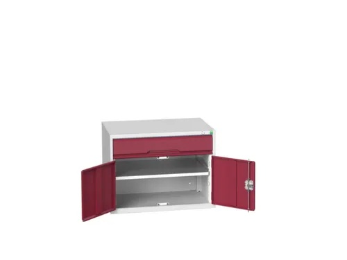 ladekast HxBxD 600x800x550mm 1lade 2deuren RAL7035 front RAL3004
