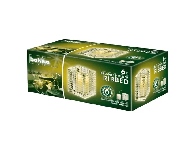 Relight Houder Ribbed Bolsius 2x6 Stuks