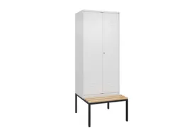 PBM-locker met bank,HxBxD 2120x800x815mm,2vak,vak B 400mm,cil.-slot