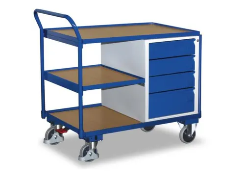 Tafel- En Kastwagen 250kg Laadvl. Lxb 1000x600mm 3 Etages 4 Laden