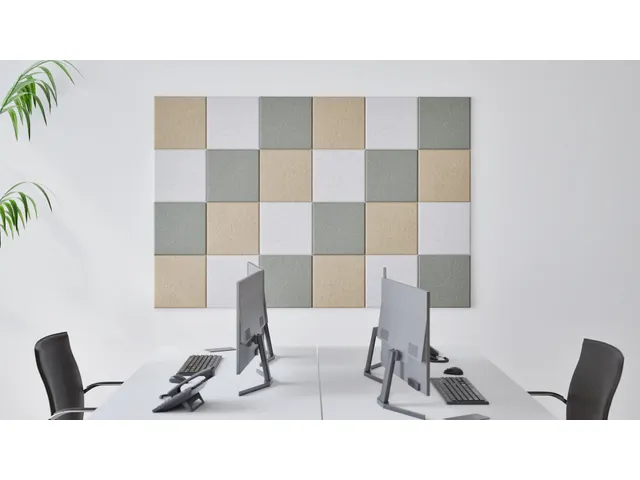 Akoestische PET-vilt wandtegels 30x30cm Combi Beige 24 Stuks