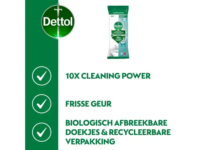Dettol Reinigingsdoekjes Antibacterieel Oceaanfris pak van 110 doekjes