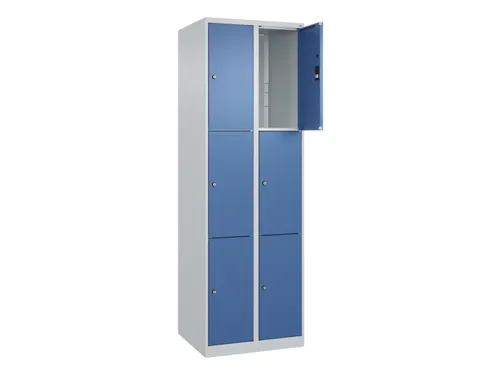 lockerkast,HxBxD 1850x600x500mm,2x3vakken,vak B 300mm,cil.-slot