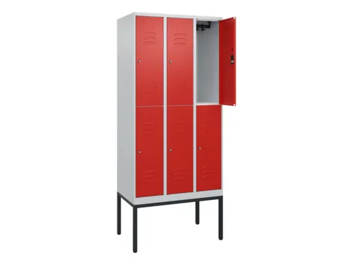 dubbeldekse locker,HxBxD 2120x900x500mm,3x2vak.,vak B 300mm,cil.-slot