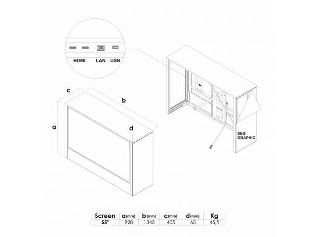 Digital Counter Futuro met 55 inch Samsung scherm landscape