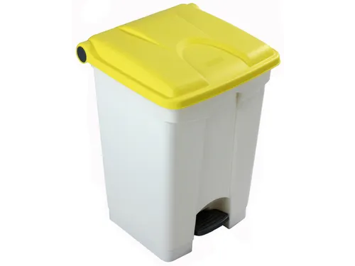 pedaalemmer,1x45l,HxBxD 600x398x410mm,romp PP wit,deksel PP geel