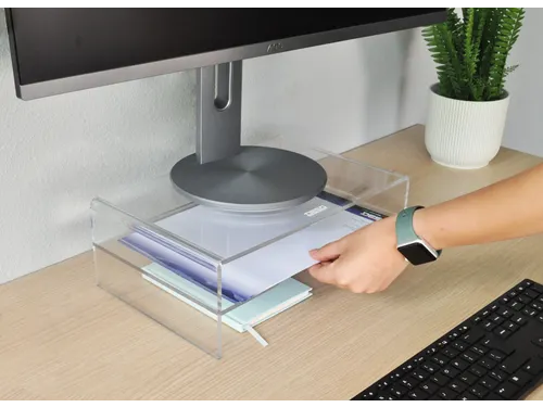 Acryl Monitorverhoger Met Brievenbak 120mm