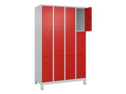 lockerkast,HxBxD 1950x1200x500mm,4x3vakken,vak B 300mm,cil.-slot
