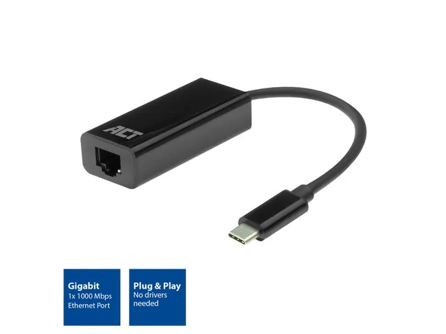 Adapter ACT USB-C naar Gigabit Ethernet 0.15 meter