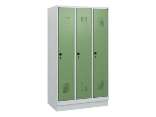 schoollocker,HxBxD 1630x900x500mm,3vak,vak B 300mm,draaigrendel,sokkel