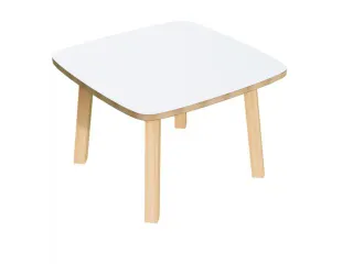 bijzettafel,HxBxD 400x600x600mm,4voeten natuur,vierkante buis,blad wit - 1