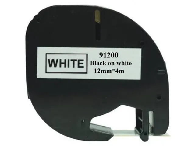 Ruban compatible Kangaro pour Dymo LetraTag S0721510/91200 noir/blanc
