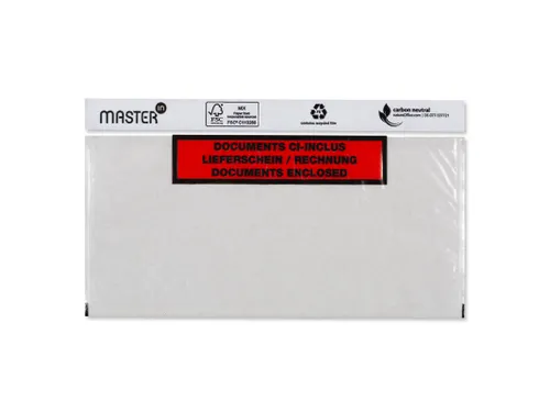 Paklijstenvelop Documents Enclosed 240x140mm Transparant Bedrukt