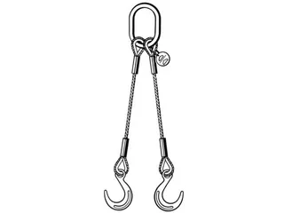 Staaldraadstroppen 4strengen 4.2t 0-45° Kabel Ø 14mm Brede Bek Haak - 2