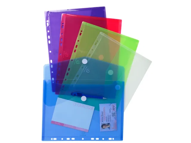 Geperforeerde Tas PP klittenband PP A4 Assorti