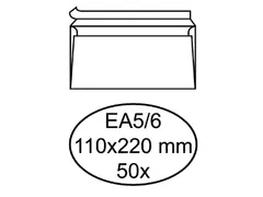 Envelop Hermes bank EA5/6 110x220mm zelfklevend wit pak à 50 stuks