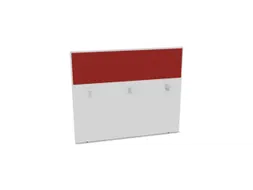 baliepaneel,v. bureau,aanbouw achter,B 1400mm,Bl-wit,BN4011-rood