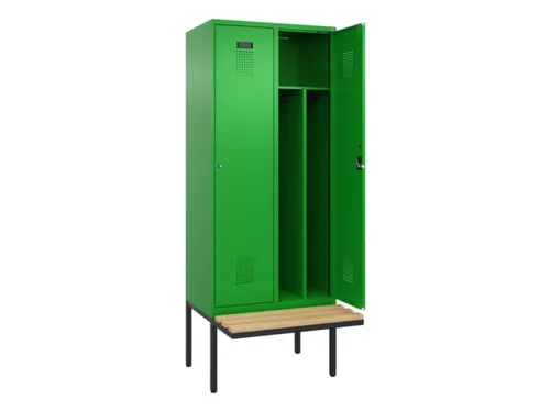 locker met bank,voor scheiding van kleding,HxBxD 2120x800x815mm,2vak