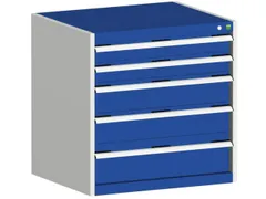 ladekast HxBxD 800x800x525mm 5laden romp RAL7035 front RAL5010