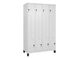 Z-garderobekast,HxBxD 1950x1200x500mm,vak B 150/300mm,draaigrendel