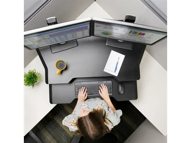 Ergotron WorkFit Bureau Hoekbureau Zwart