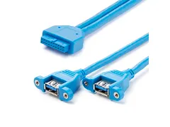 2-poort Inbouwpaneel USB 3.0 Kabel - USB A naar Moederbord Aansluitkab
