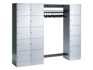 locker met kapstok,HxBxD 1950x2760x480mm,romp RAL7021,front RAL7021 - 1