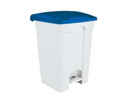 Contitop,afvalbak met pedaal 45L wit/blauw/VE:3