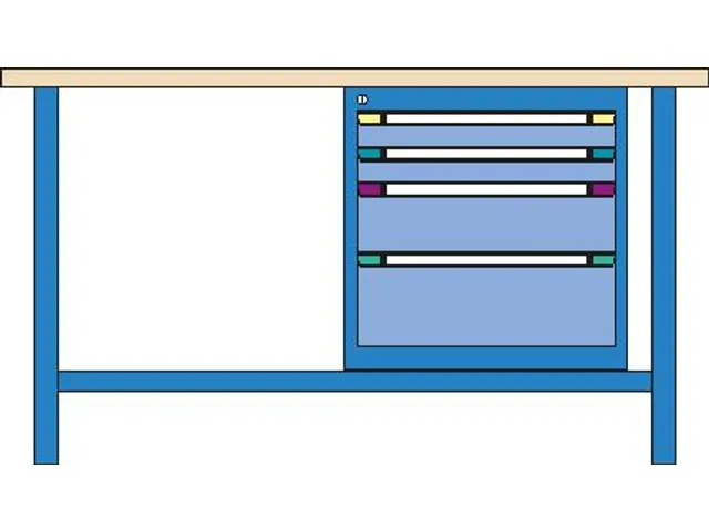 werkbank,HxBxD 840x1500x700mm,multiplexblad,RAL7035,front RAL7035