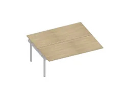 aanbouwtafel,v. benchtafel m. 4-voet,HxBxD 730x1800x1600mm,blad eiken