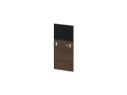 baliepaneel bureau aanbouw links 600mm NV bruin hickory BN8033-zwart